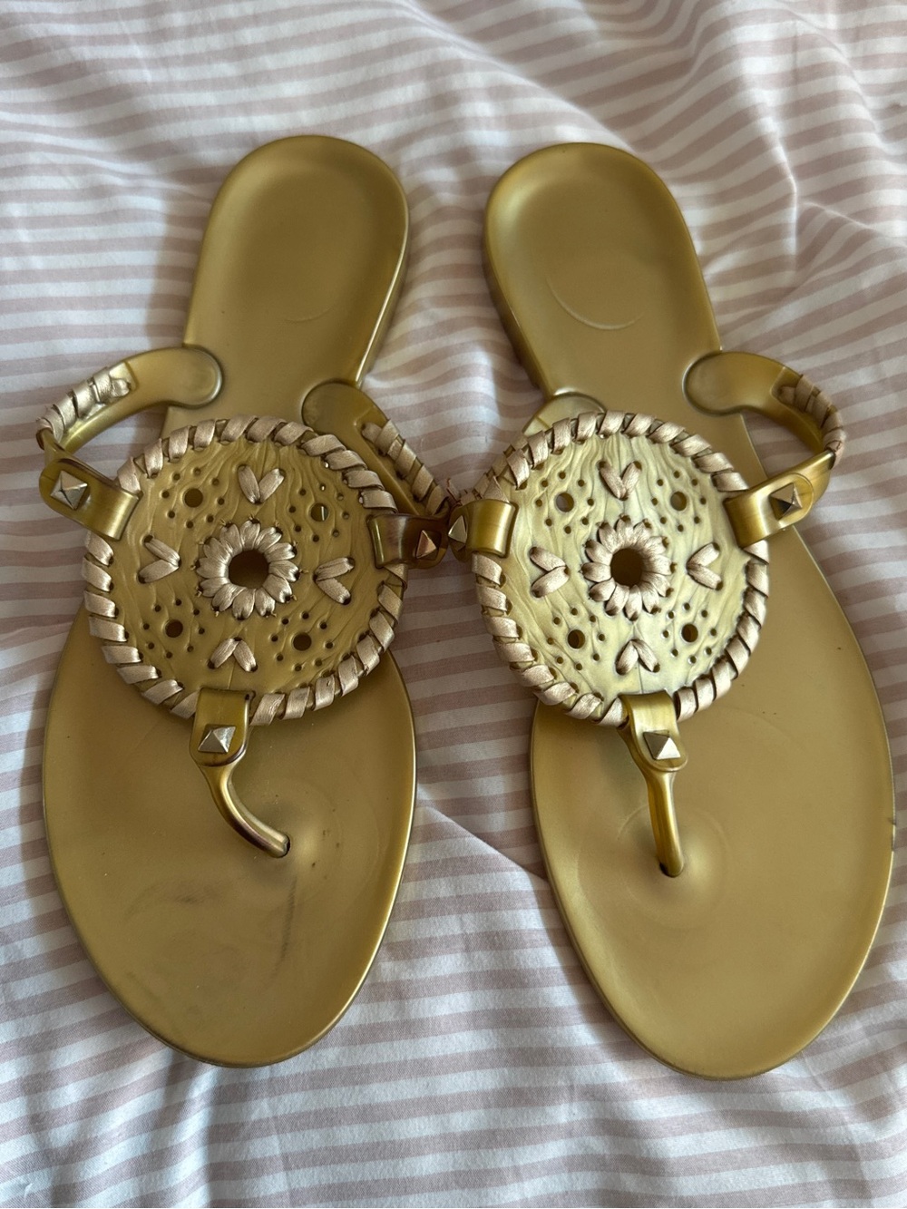Gold Women's Decorative jack rogers Sandals